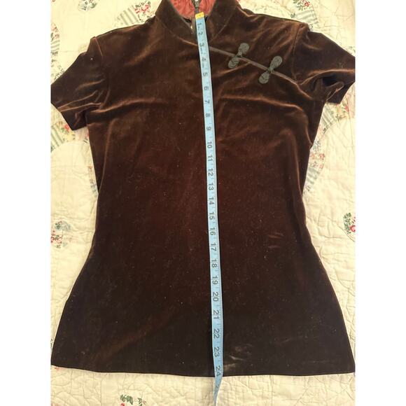 VINTAGE HENRI BENDEL VELVET ASIAN STYLE TOP - Picture 8 of 8